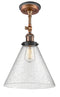 Innovations Lighting X-Large Cone 1 Light Semi-Flush Mount Part Of The Franklin Restoration Collection 201FBP-ACBK-G44-L