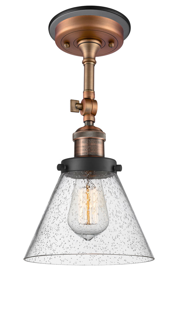 Innovations Lighting Large Cone 1 Light Semi-Flush Mount Part Of The Franklin Restoration Collection 201FBP-ACBK-G44