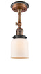 Innovations Lighting Small Bell 1 Light Semi-Flush Mount Part Of The Franklin Restoration Collection 201FBP-ACBK-G51