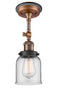 Innovations Lighting Small Bell 1 Light Semi-Flush Mount Part Of The Franklin Restoration Collection 201FBP-ACBK-G52