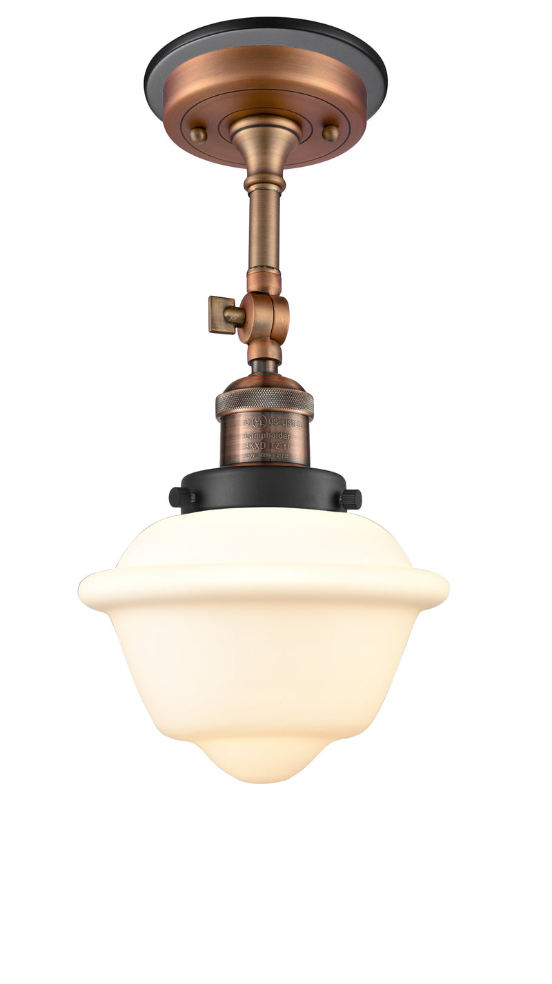 Innovations Lighting Small Oxford 1 Light Semi-Flush Mount Part Of The Franklin Restoration Collection 201FBP-ACBK-G531