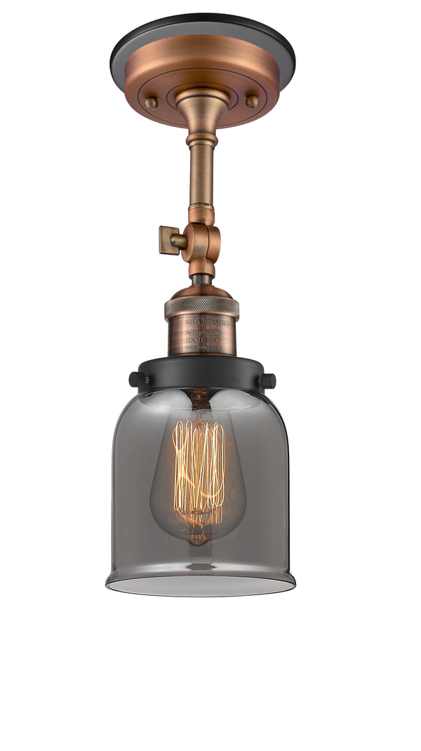 Innovations Lighting Small Bell 1 Light Semi-Flush Mount Part Of The Franklin Restoration Collection 201FBP-ACBK-G53