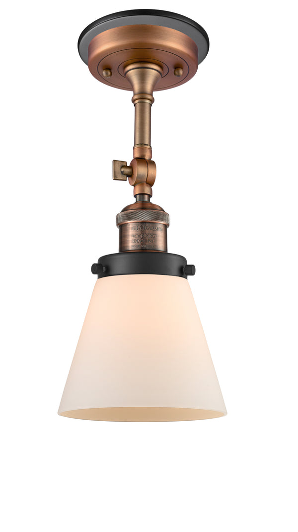 Innovations Lighting Small Cone 1 Light Semi-Flush Mount Part Of The Franklin Restoration Collection 201FBP-ACBK-G61