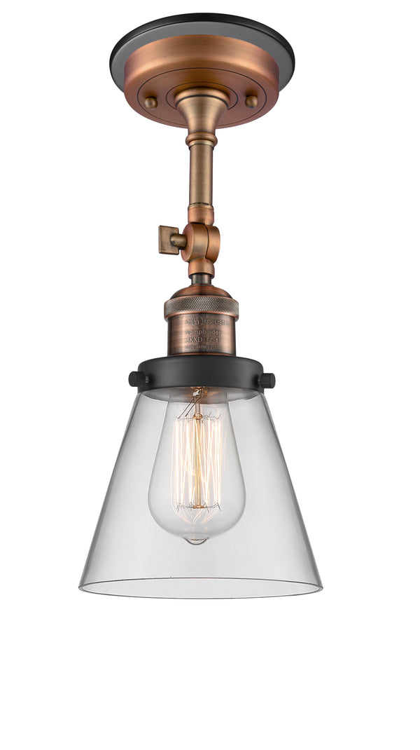 Innovations Lighting Small Cone 1 Light Semi-Flush Mount Part Of The Franklin Restoration Collection 201FBP-ACBK-G62