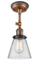 Innovations Lighting Small Cone 1 Light Semi-Flush Mount Part Of The Franklin Restoration Collection 201FBP-ACBK-G62