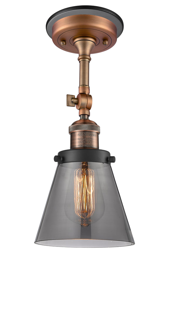 Innovations Lighting Small Cone 1 Light Semi-Flush Mount Part Of The Franklin Restoration Collection 201FBP-ACBK-G63