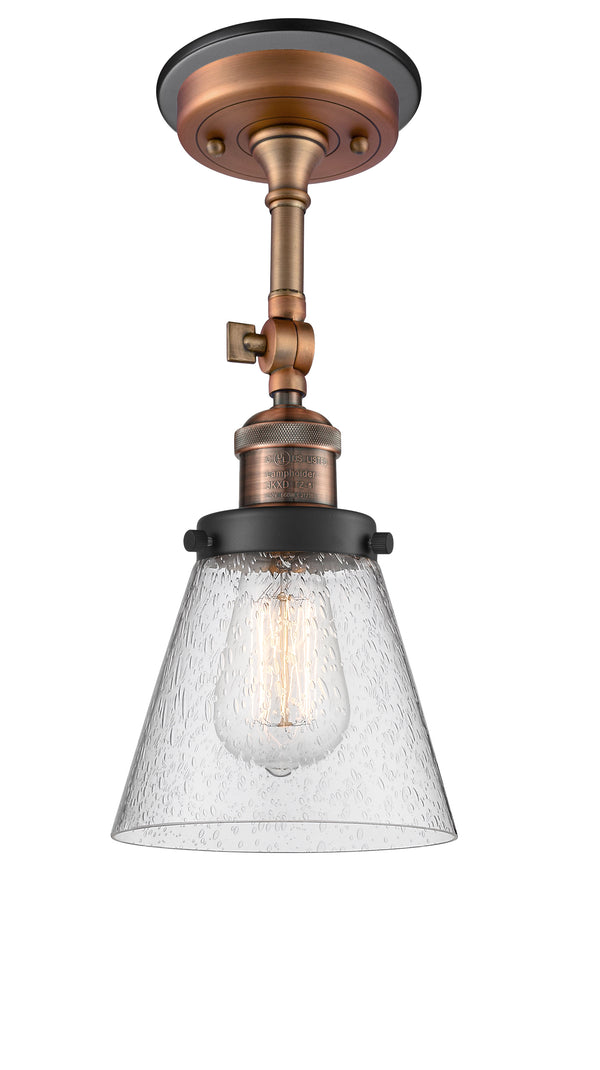 Innovations Lighting Small Cone 1 Light Semi-Flush Mount Part Of The Franklin Restoration Collection 201FBP-ACBK-G64