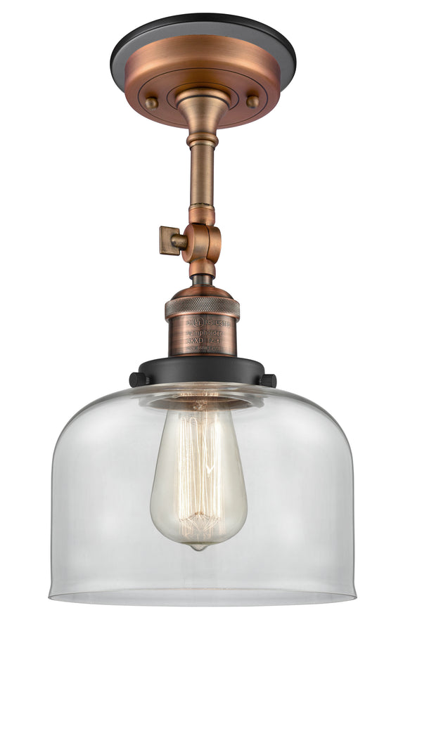 Innovations Lighting Large Bell 1 Light Semi-Flush Mount Part Of The Franklin Restoration Collection 201FBP-ACBK-G72