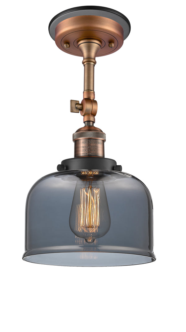 Innovations Lighting Large Bell 1 Light Semi-Flush Mount Part Of The Franklin Restoration Collection 201FBP-ACBK-G73