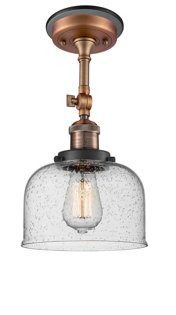 Innovations Lighting Large Bell 1 Light Semi-Flush Mount Part Of The Franklin Restoration Collection 201FBP-ACBK-G74