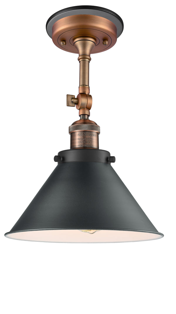 Innovations Lighting Briarcliff 1 Light Semi-Flush Mount Part Of The Franklin Restoration Collection 201FBP-ACBK-M10-BK