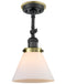 Innovations Lighting Large Cone 1 Light Semi-Flush Mount Part Of The Franklin Restoration Collection 201FBP-BKAB-G41