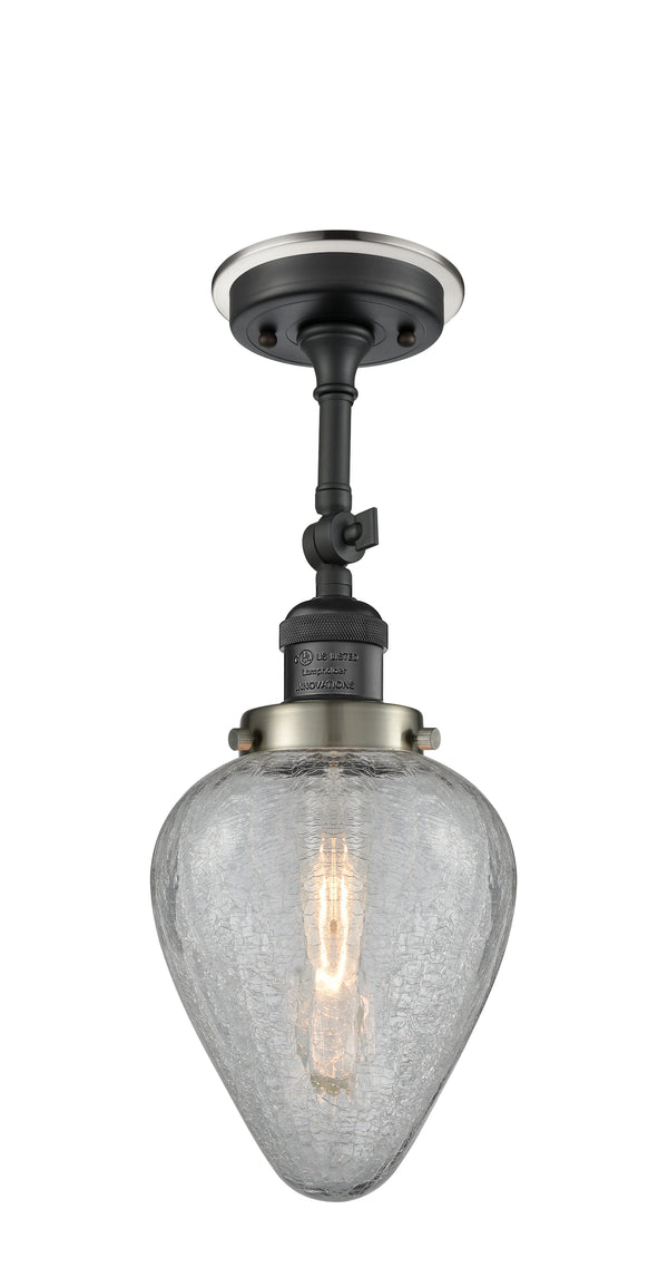 Innovations Lighting Geneseo 1 Light Semi-Flush Mount Part Of The Franklin Restoration Collection 201FBP-BKSN-G165