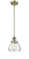 Innovations Lighting Fulton 1-100 watt 7 inch Antique Brass Mini Pendant  Clear glass   Hang Straight Swivel 201SABG172