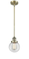 Innovations Lighting Beacon 1-100 watt 6 inch Antique Brass Mini Pendant  Clear glass   Hang Straight Swivel 201SABG2026