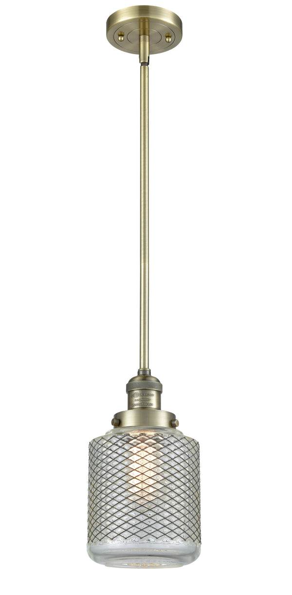 Innovations Lighting Stanton 1-100 watt 6 inch Antique Brass Mini Pendant  Vintage Wire Mesh glass   Hang Straight Swivel 201SABG262