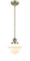 Innovations Lighting Small Oxford 1-100 watt 8 inch Antique Brass Mini Pendant Matte White Cased glass  Hang Straight Swivel 201SABG531