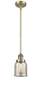 Innovations Lighting Small Bell 1-100 watt 5 inch Antique Brass Mini Pendant Silver Plated Mercury glass  Hang Straight Swivel 201SABG58