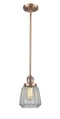 Innovations Lighting Chatham 1-100 watt 6 inch Antique Copper Mini Pendant  Clear Fluted glass   Hang Straight Swivel 201SACG142