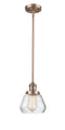 Innovations Lighting Fulton 1-100 watt 7 inch Antique Copper Mini Pendant  Clear glass   Hang Straight Swivel 201SACG172