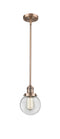 Innovations Lighting Beacon 1-100 watt 6 inch Antique Copper Mini Pendant  Clear glass   Hang Straight Swivel 201SACG2026