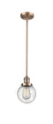 Innovations Lighting Beacon 1-100 watt 6 inch Antique Copper Mini Pendant  Seedy glass   Hang Straight Swivel 201SACG2046