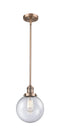 Innovations Lighting Beacon 1-100 watt 8 inch Antique Copper Mini Pendant  Seedy glass   Hang Straight Swivel 201SACG2048