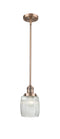 Innovations Lighting Colton 1-100 watt 8 inch Antique Copper Mini Pendant Thick Clear Halophane glass  Hang Straight Swivel 201SACG302