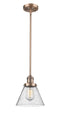 Innovations Lighting Large Cone 1-100 watt 8 inch Antique Copper Mini Pendant  Seedy glass   Hang Straight Swivel 201SACG44