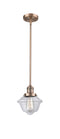 Innovations Lighting Small Oxford 1-100 watt 8 inch Antique Copper Mini Pendant  Clear glass   Hang Straight Swivel 201SACG532