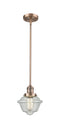 Innovations Lighting Small Oxford 1-100 watt 8 inch Antique Copper Mini Pendant  Seedy glass   Hang Straight Swivel 201SACG534