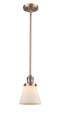 Innovations Lighting Small Cone 1-100 watt 6 inch Antique Copper Mini Pendant Matte White Cased glass  Hang Straight Swivel 201SACG61