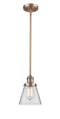 Innovations Lighting Small Cone 1-100 watt 6 inch Antique Copper Mini Pendant  Clear glass   Hang Straight Swivel 201SACG62