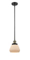 Innovations Lighting Fulton 1-100 watt 7 inch Black Antique Brass Mini Pendant Matte White Cased glass Hang Straight Swivel 201SBABG171