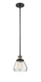 Innovations Lighting Fulton 1-100 watt 7 inch Black Antique Brass Mini Pendant  Clear glass   Hang Straight Swivel 201SBABG172