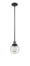 Innovations Lighting Beacon 1-100 watt 6 inch Black Antique Brass Mini Pendant  Seedy glass   Hang Straight Swivel 201SBABG2046