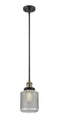 Innovations Lighting Stanton 1-100 watt 6 inch Black Antique Brass Mini Pendant Vintage Wire Mesh glass Hang Straight Swivel 201SBABG262