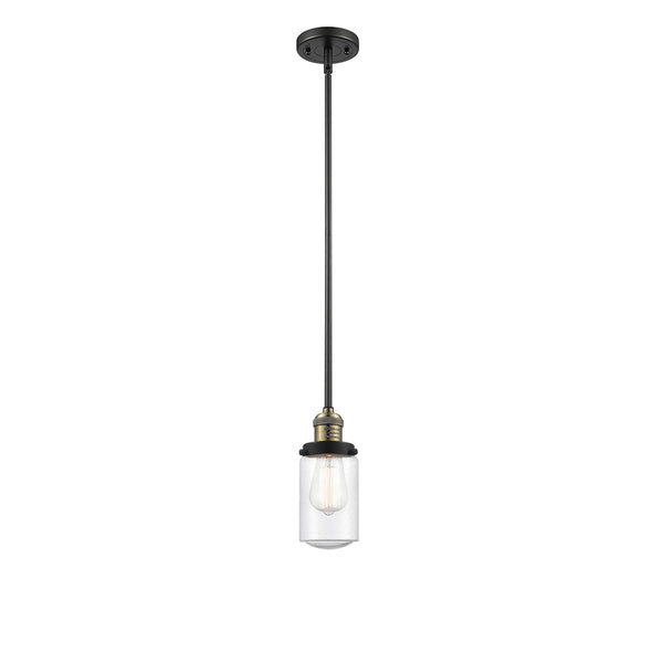 Dover Mini Pendant shown in the Black Antique Brass finish with a Seedy shade