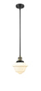 Innovations Lighting Small Oxford 1-100 watt 8 inch Black Antique Brass Mini Pendant  Clear glass   Hang Straight Swivel 201SBABG532