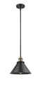 Innovations Lighting Briarcliff 1-100 watt 10 inch Black Antique Brass Mini Pendant Black Briarcliff shades Hang Straight Swivel 201SBABM10BK