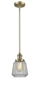 Innovations Lighting Chatham 1-100 watt 6 inch Brushed Brass Mini Pendant  Clear Fluted glass   Hang Straight Swivel 201SBBG142