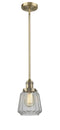 Innovations Lighting Chatham 1-100 watt 6 inch Brushed Brass Mini Pendant  Clear Fluted glass   Hang Straight Swivel 201SBBG142