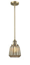 Innovations Lighting Chatham 1-100 watt 6 inch Brushed Brass Mini Pendant  Mercury Fluted glass   Hang Straight Swivel 201SBBG146