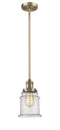 Innovations Lighting Canton 1-100 watt 6.5 inch Brushed Brass Mini Pendant  Seedy glass   Hang Straight Swivel 201SBBG184