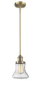 Innovations Lighting Bellmont 1-100 watt 6.5 inch Brushed Brass Mini Pendant  Seedy glass   Hang Straight Swivel 201SBBG194