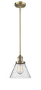 Innovations Lighting Large Cone 1-100 watt 8 inch Brushed Brass Mini Pendant  Seedy glass   Hang Straight Swivel 201SBBG44