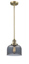 Innovations Lighting Large Bell 1-100 watt 8 inch Brushed Brass Mini Pendant  Smoked glass   Hang Straight Swivel 201SBBG73