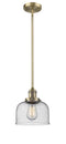 Innovations Lighting Large Bell 1-100 watt 8 inch Brushed Brass Mini Pendant  Seedy glass   Hang Straight Swivel 201SBBG74