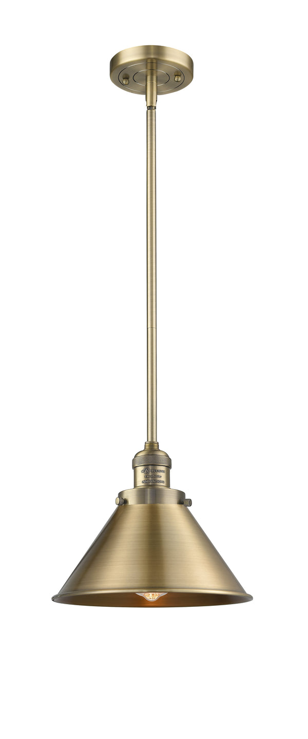 Innovations Lighting Briarcliff 1-100 watt 10 inch Brushed Brass Mini Pendant Brushed Brass Briarcliff shades  Hang Straight Swivel 201SBBM10BB