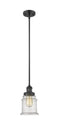 Innovations Lighting Canton 1-100 watt 6.5 inch Black Mini Pendant  Seedy glass   Hang Straight Swivel 201SBKG184